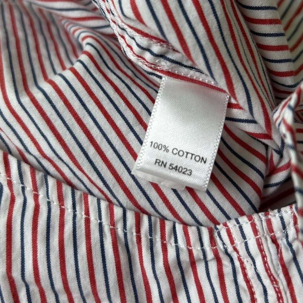 Banana Republic Mens Striped Soft-Wash Button Down Shirt Size S Red White Blue